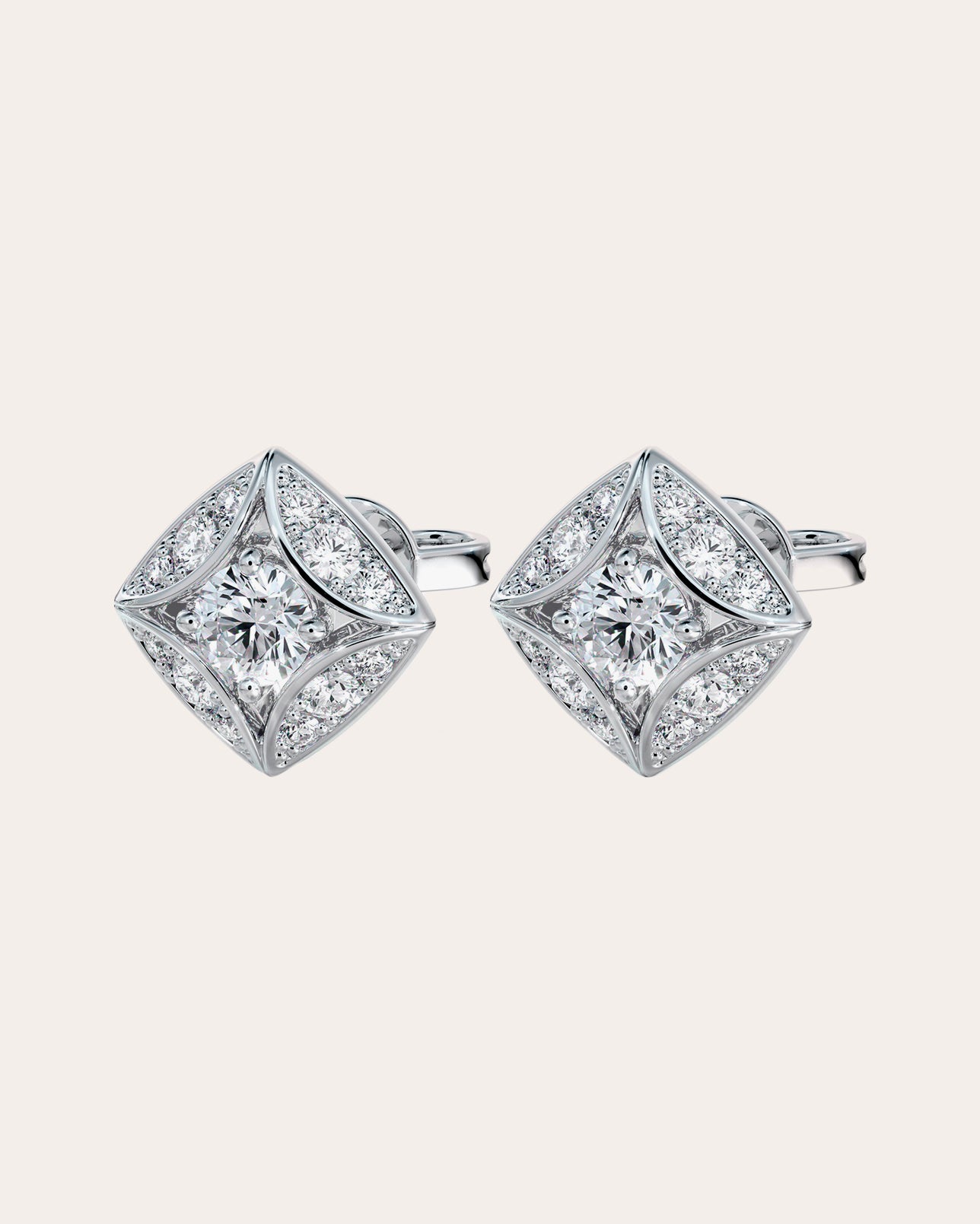 De Beers Forevermark Diamond Bezel Stud Earrings (3/8 ct. t.w.) in 14k  White Gold - Macy's