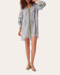 Shift Pleated Cutout Bishop Sleeves Floral Print Dress by Diane Von Furstenberg