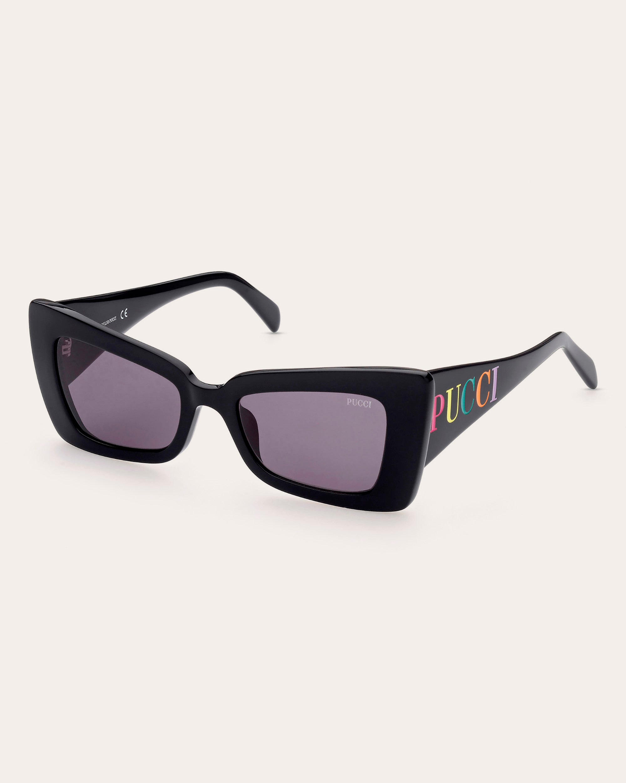 Emilio Pucci 57mm Geometric Sunglasses in Black