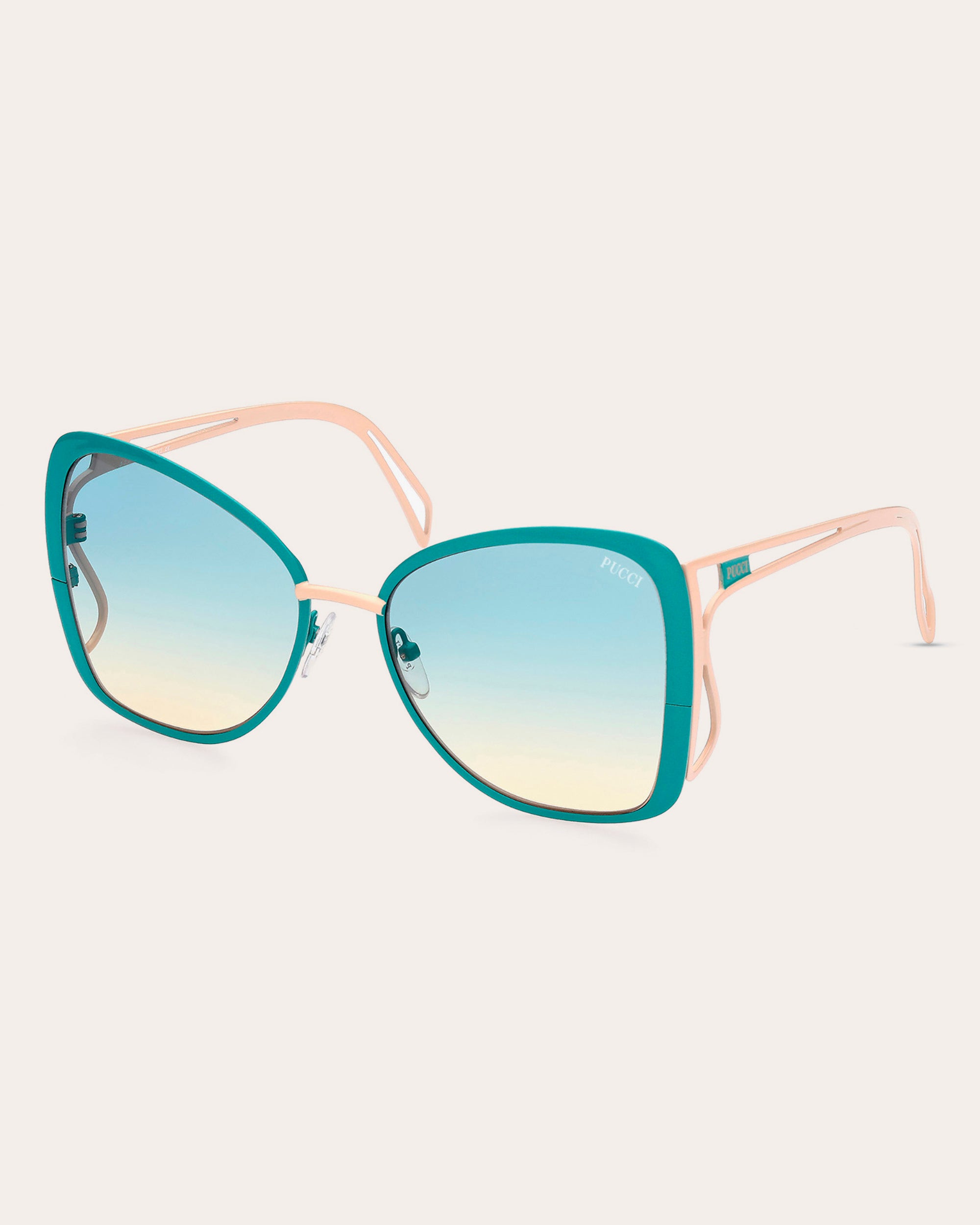 Emilio Pucci Square Acetate Sunglasses In Teal for Women