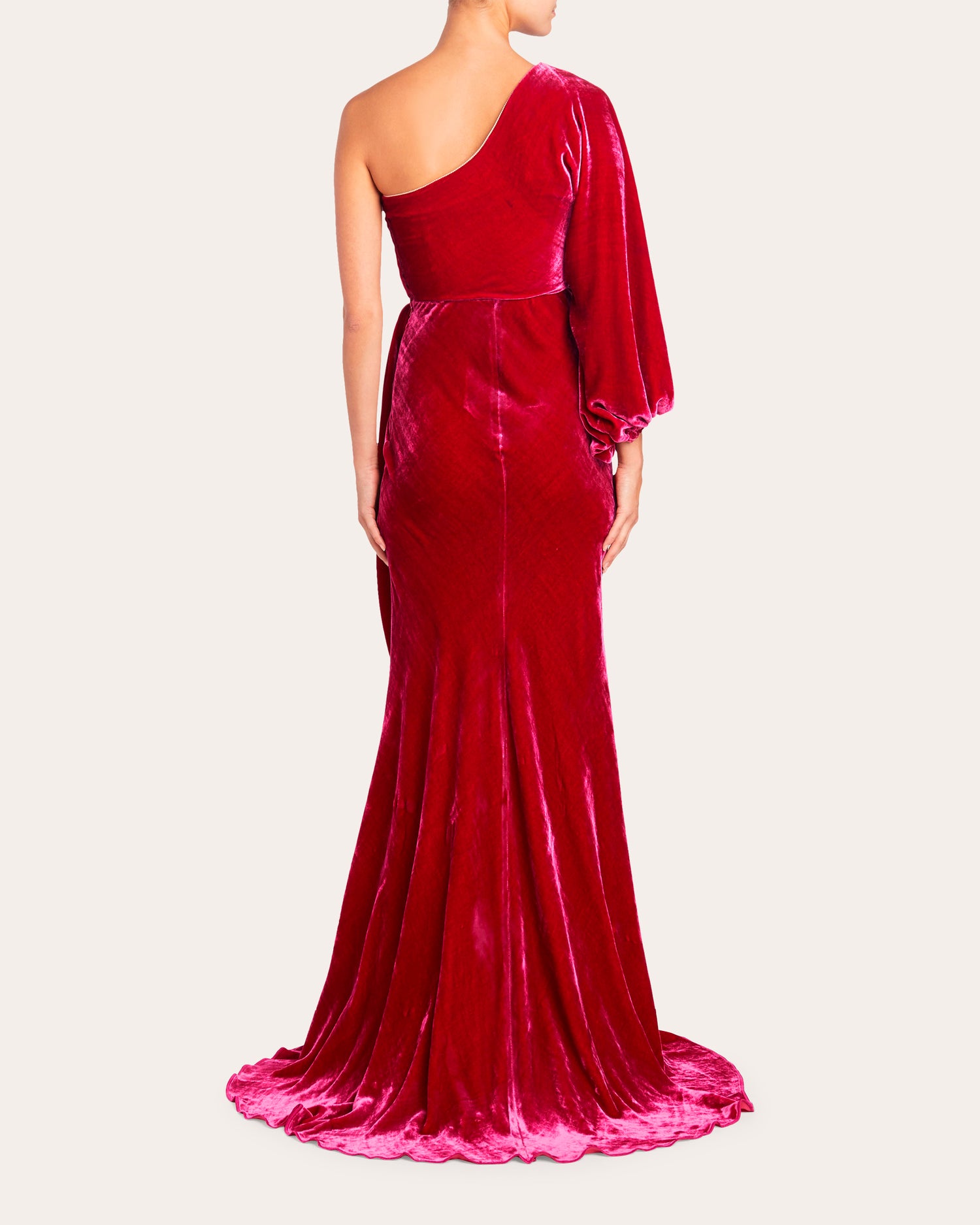 Maria Lucia Hohan Amaris Velvet One Shoulder Gown | Olivela