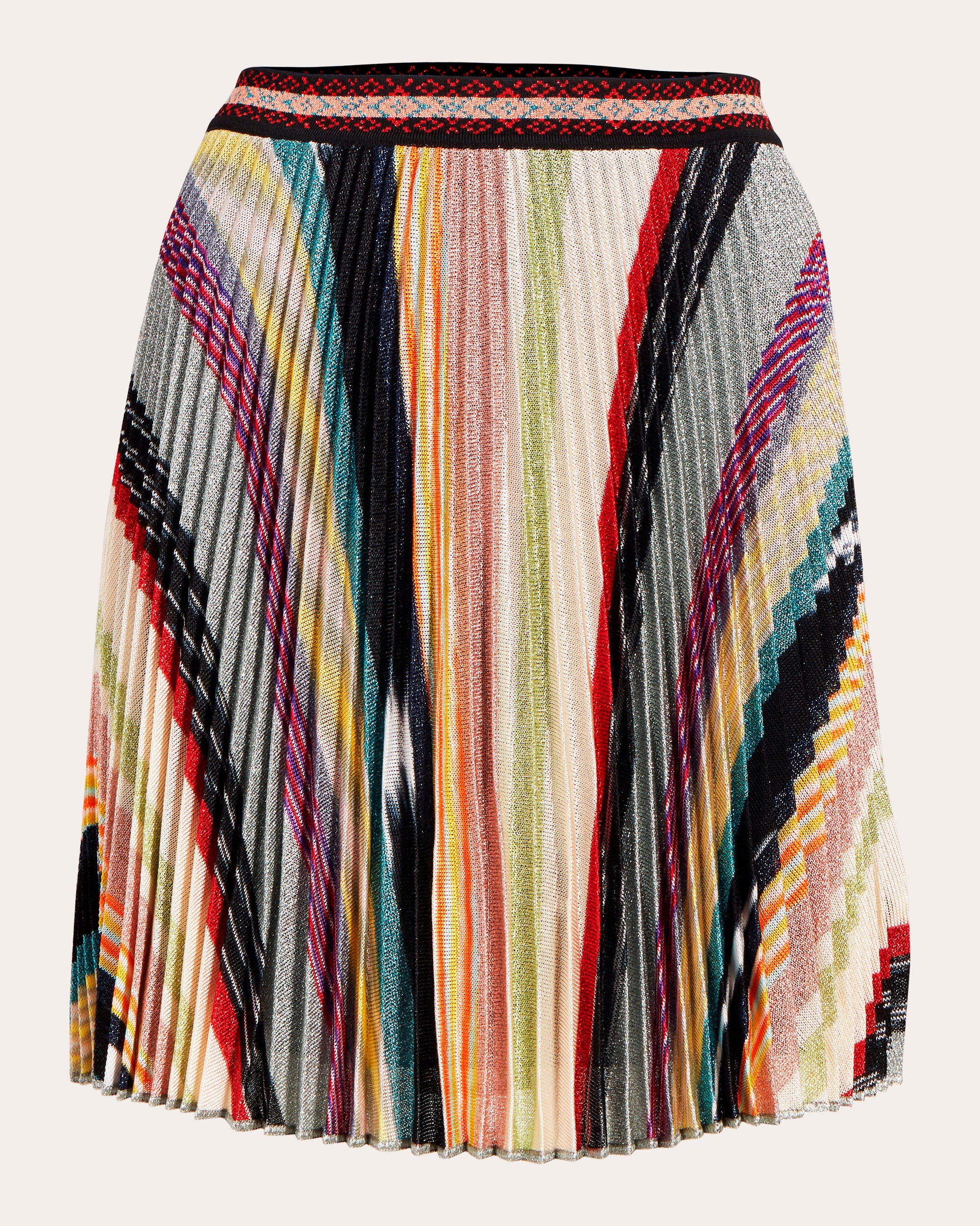 Missoni Rainbow Lurex Plisse Mini Skirt | Olivela