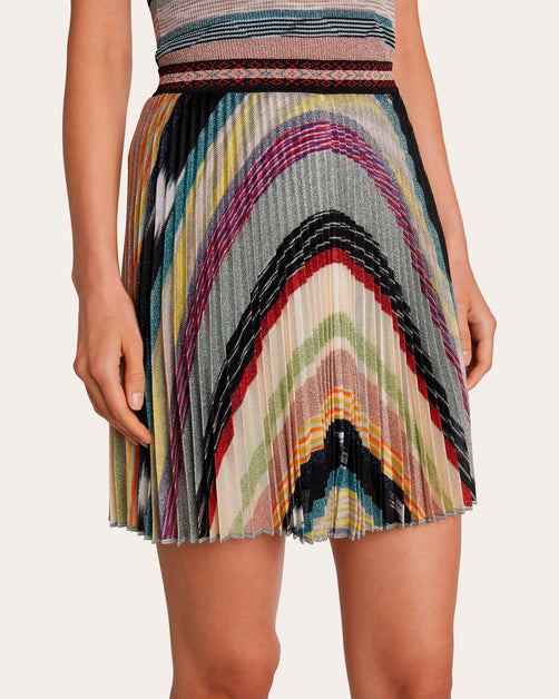 Missoni Rainbow Lurex Plisse Mini Skirt | Olivela