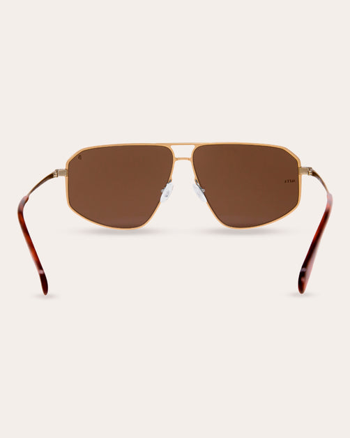 BOTTEGA VENETA Lock Angular Aviator Sunglasses in Silver | Endource