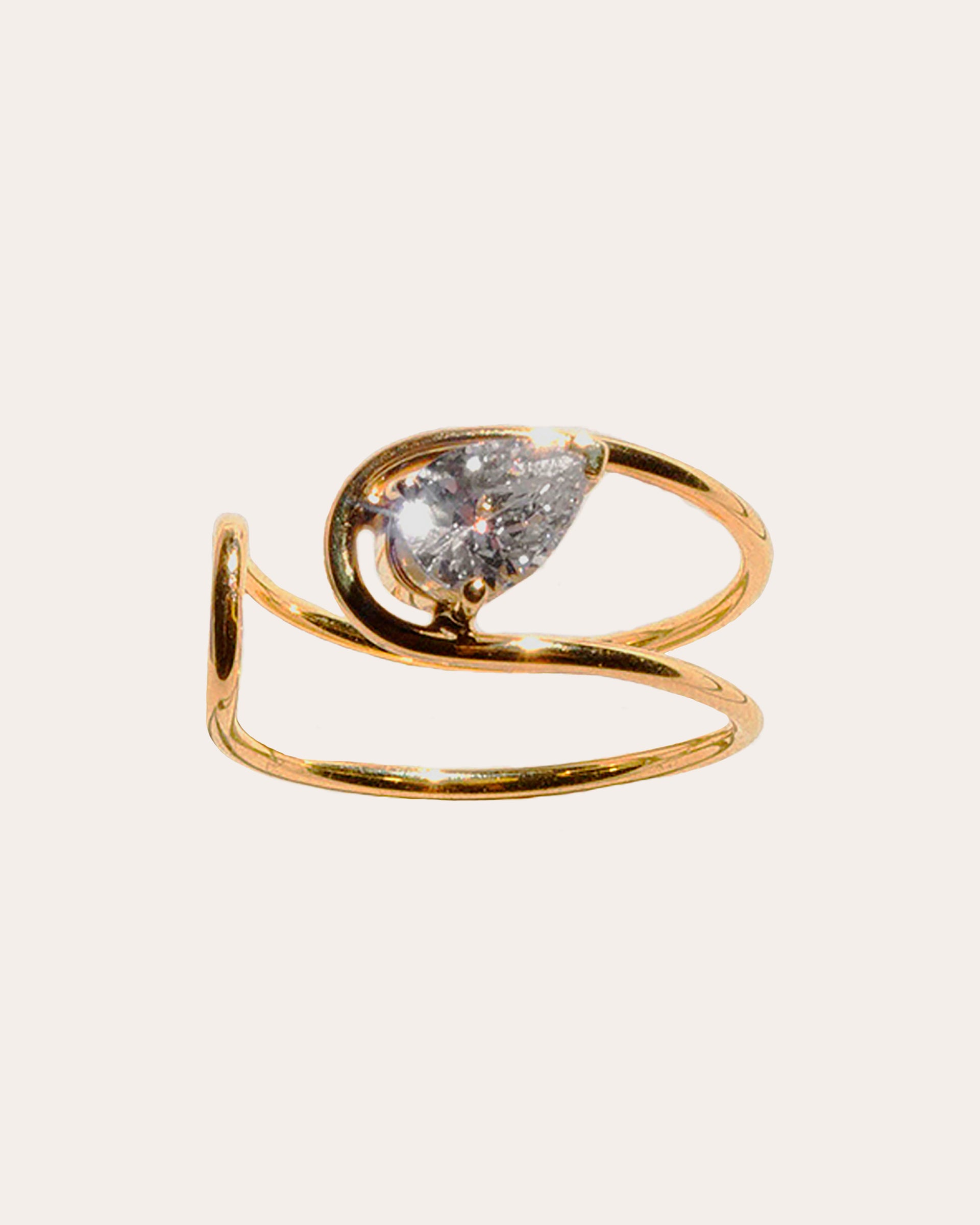 Nayestones Double-C Pear Diamond Ring | Olivela