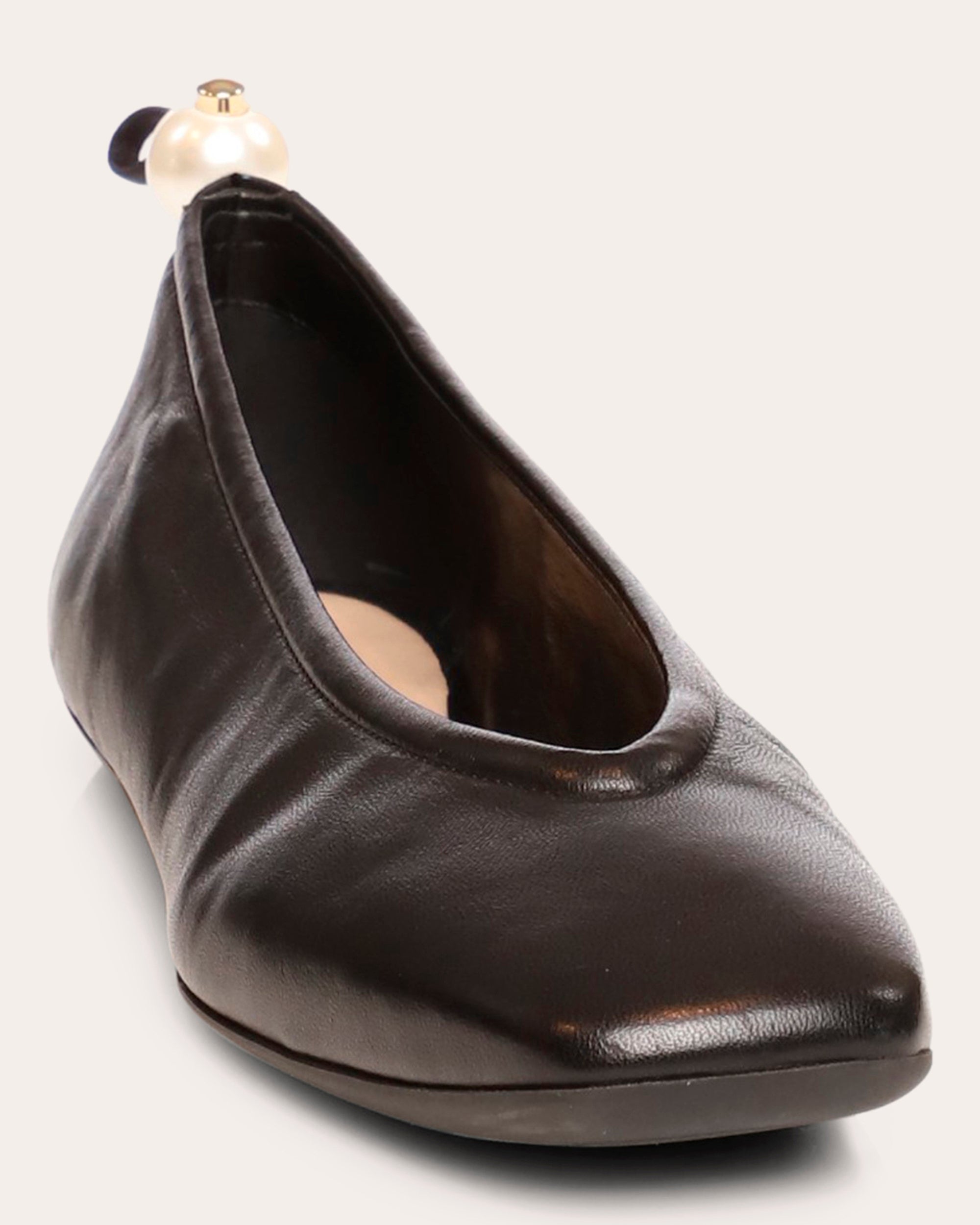 Nicholas Kirkwood Women's Delfi Leather Ballerina Flat in Black Size 39 It