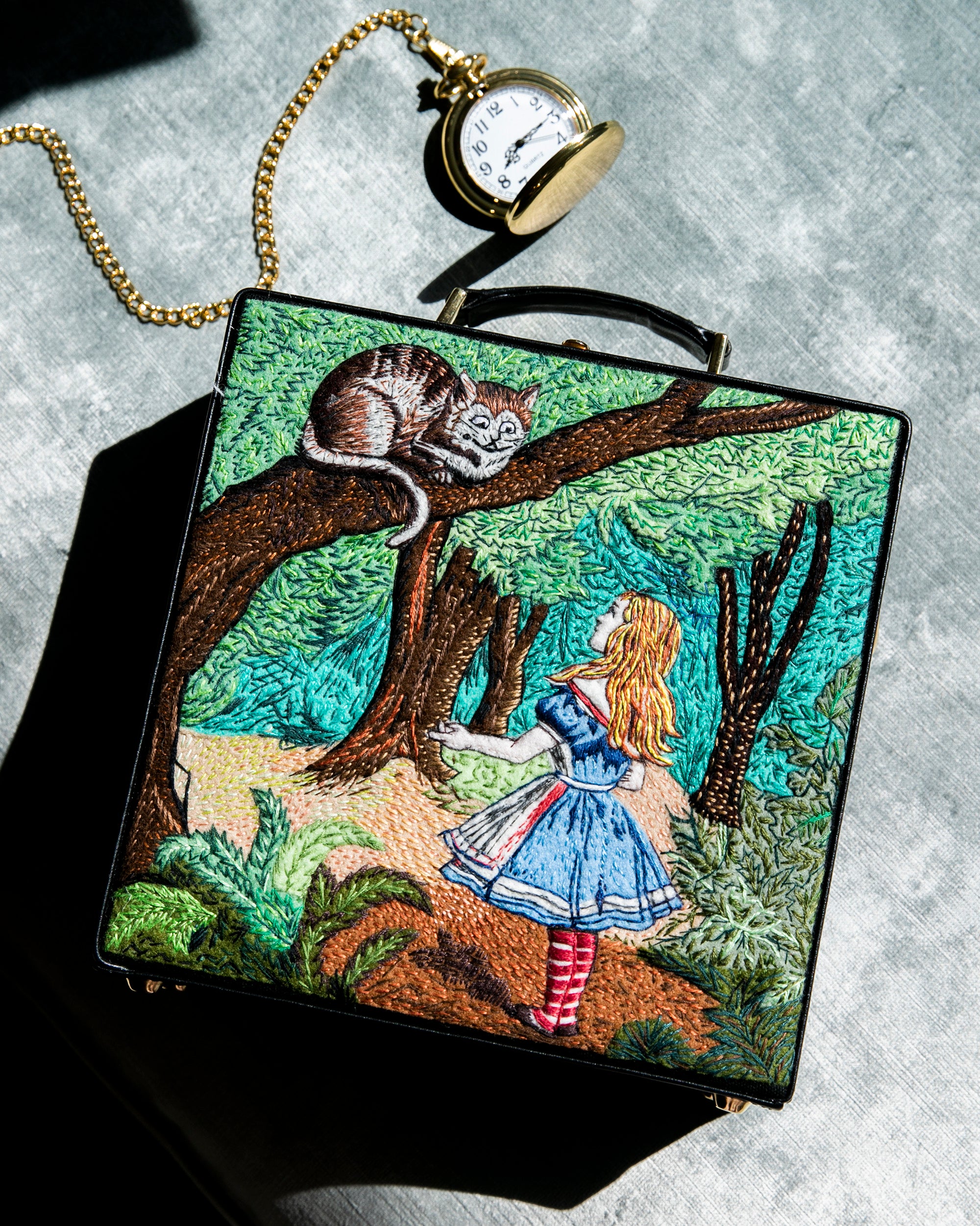 Olympia Le Tan Beige Canvas and Brass Alice in Wonderland Book Clutch  Olympia Le Tan | The Luxury Closet