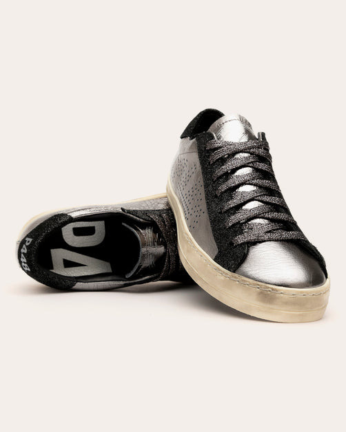 Maya Leather Sneaker In Silver