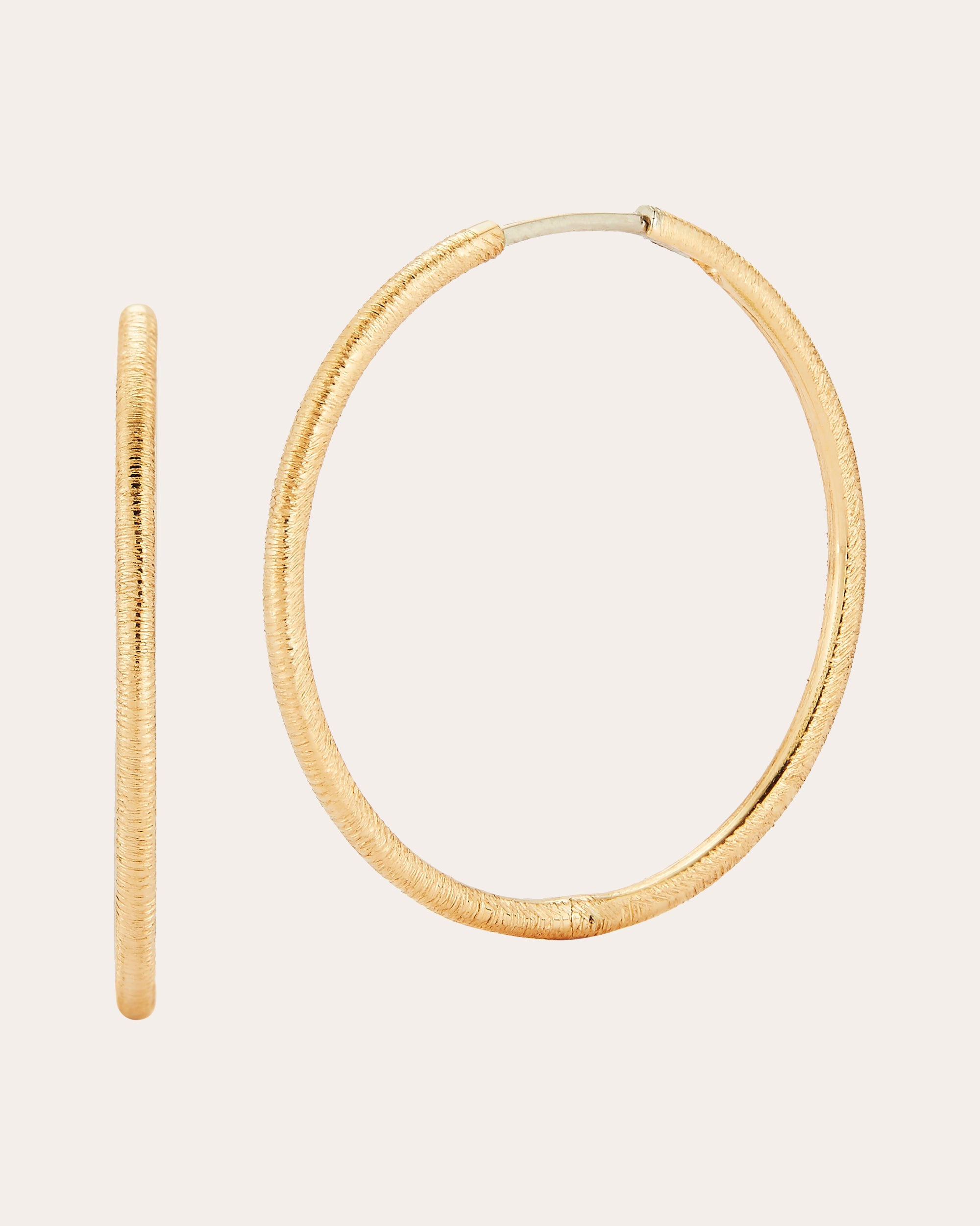 Renna Women's Large Slim Florentine Hoop Earrings In Yellow Gold