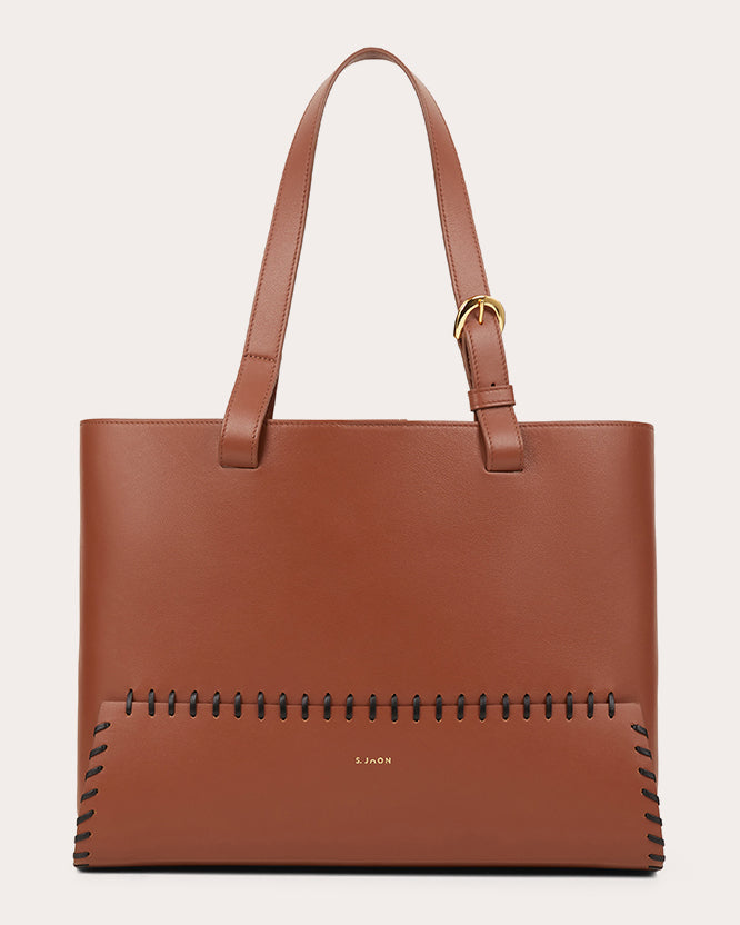 S Joon Tulip Mini Tote Bag Aus Leder In Orange