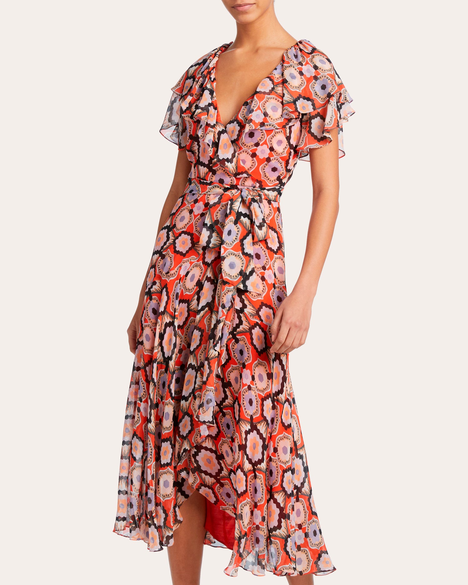 Temperley London Crochet Print Wrap Dress | Olivela