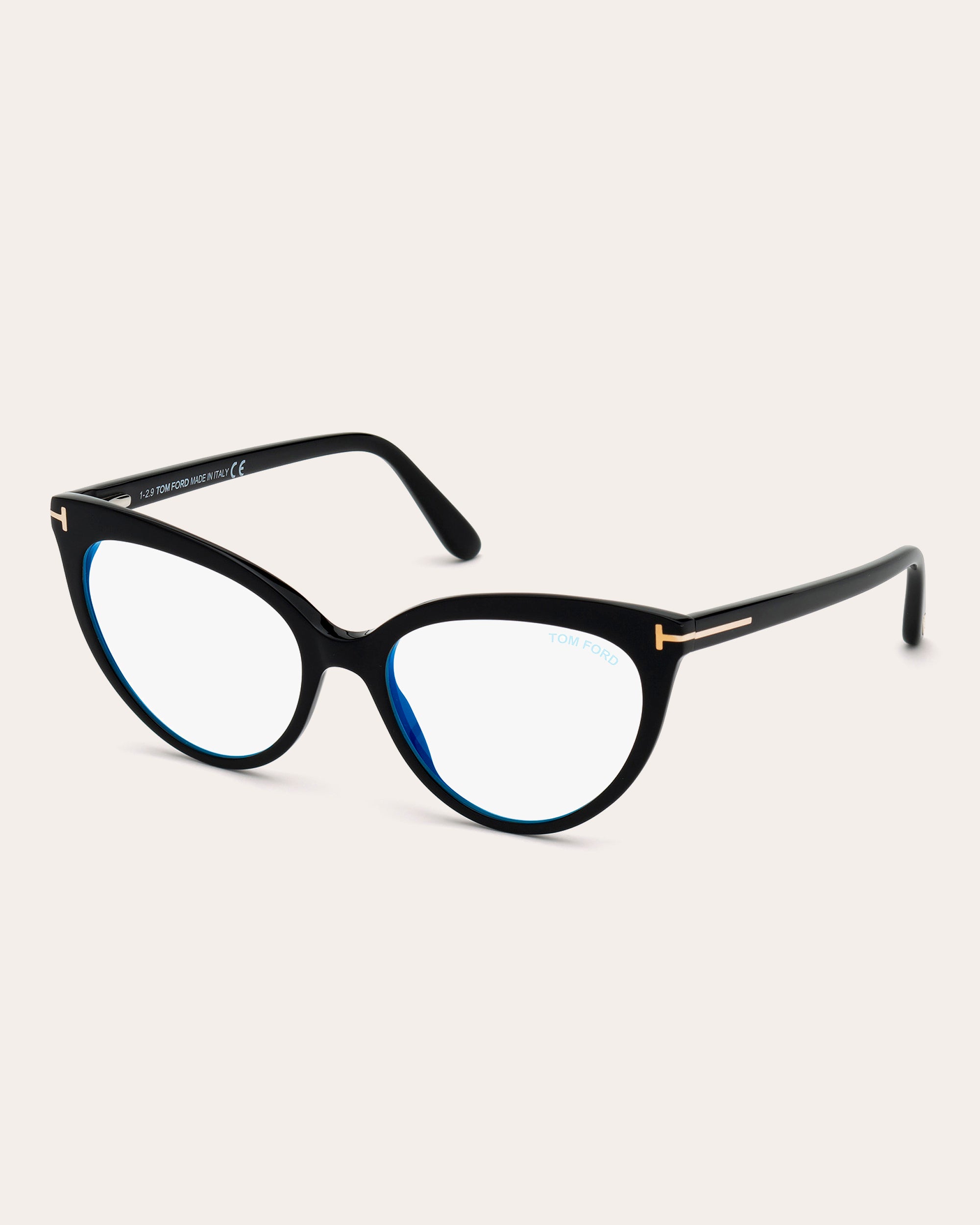 Tom Ford Black Cat-Eye Blue Light Eyeglasses | Olivela