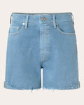 Women Brown Denim Shorts Oad Cotton/denim/elastane