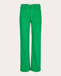 Women Brown Straight Jeans In Earth Green Cotton/elastane/polyester