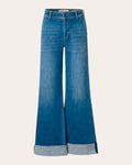 Women Kersee Marine Wide leg Jeans In Prato Vintage Cotton/elastane/polyester
