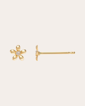 14k Gold Initial Stud Earrings - Zoe Lev Jewelry