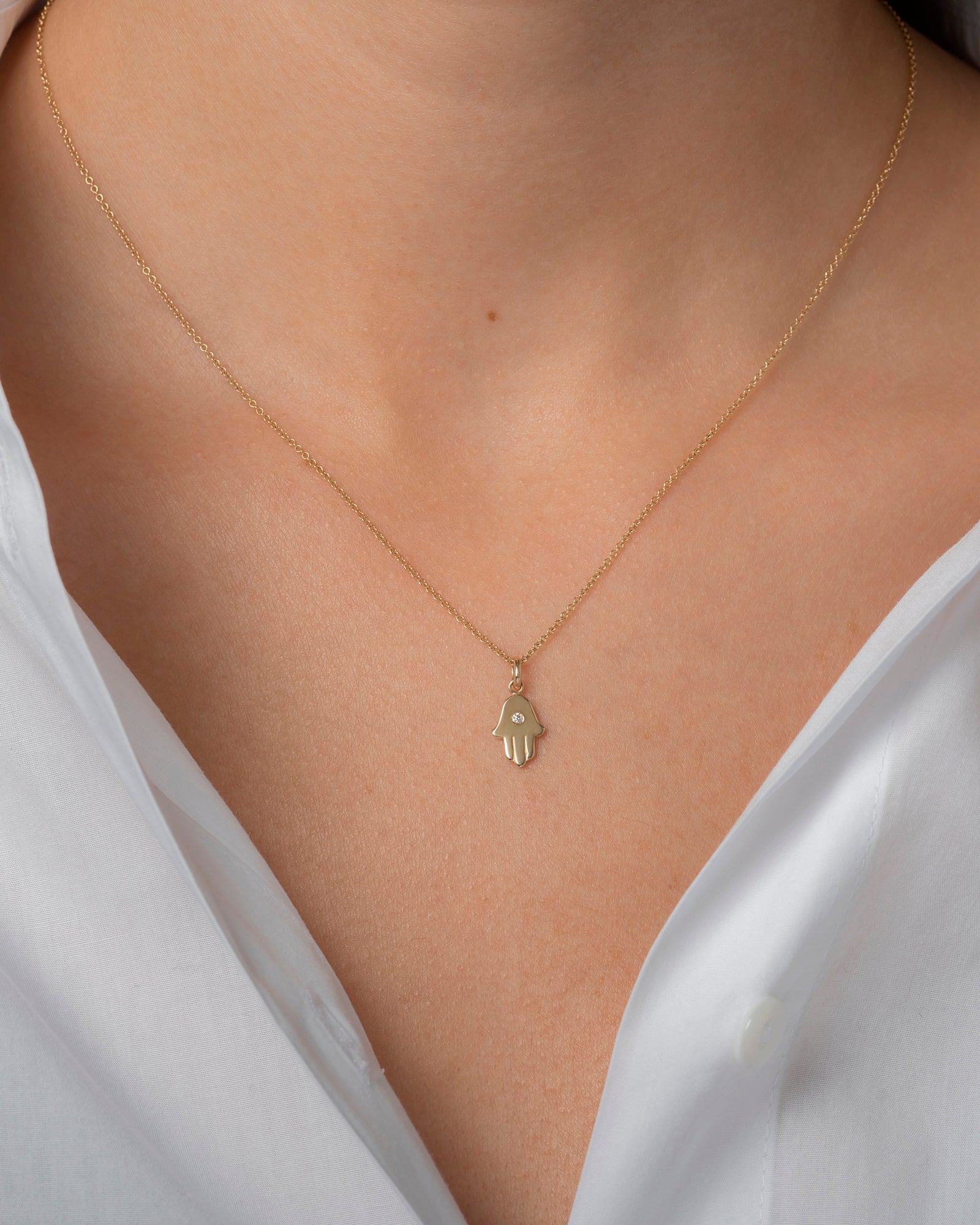 14k Gold and Diamond Charms Necklace - Zoe Lev Jewelry