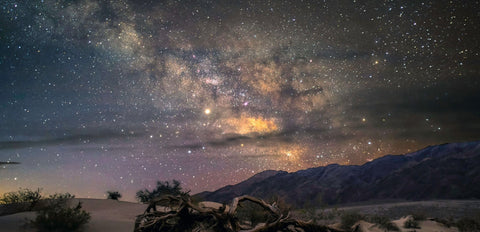 Night sky with stars in Death Valley California