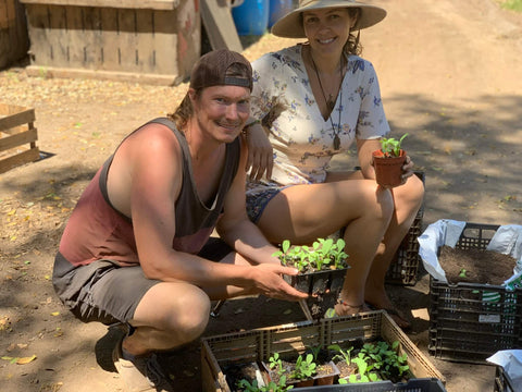 Amazonian SkinFood founders on a Permaculture farm in California