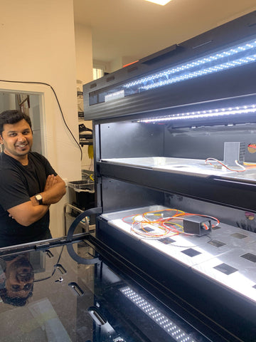 Rohit Deshpande in front of ourgreenery indoor garden