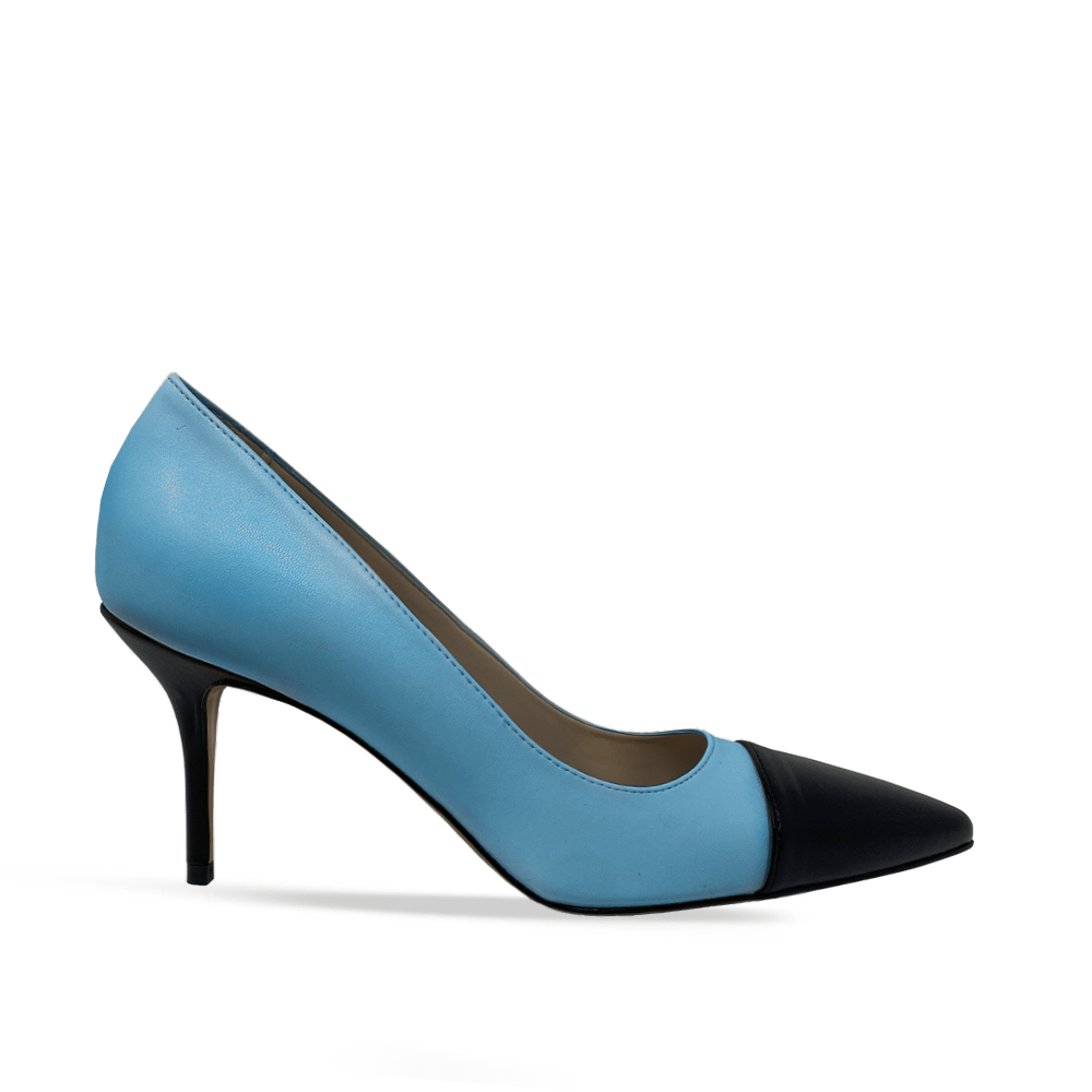 Pumps Varta blue leather 70mm Woman