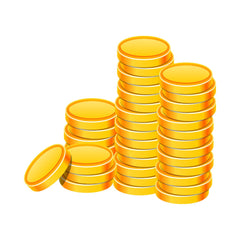 Coins showing wealth