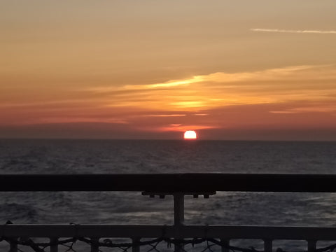 Sunset from the deck of Brittany Ferries going to France