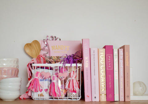 Pink cookbook Valentines Decoration - Valentines Garland - Pink Decor 