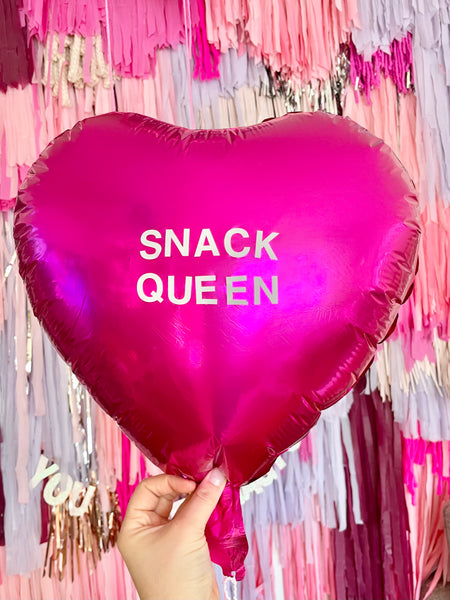 valentines balloons, red pink purple balloons, diy conversation heart, kids diy, snack queen 