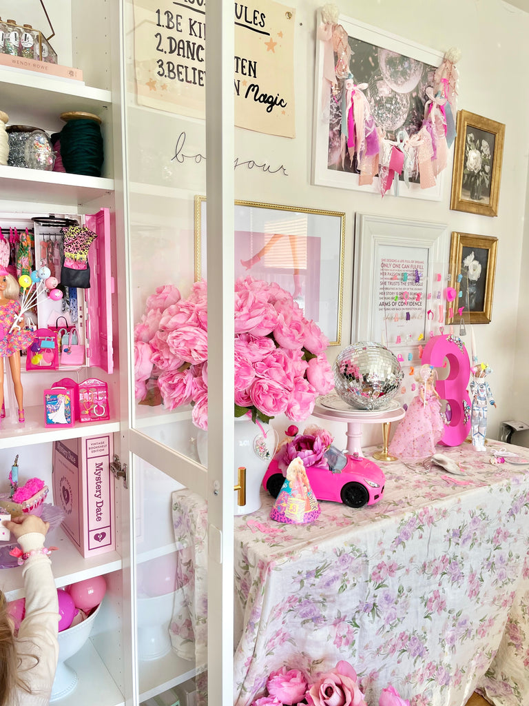 barbie birthday love shack fancy display 