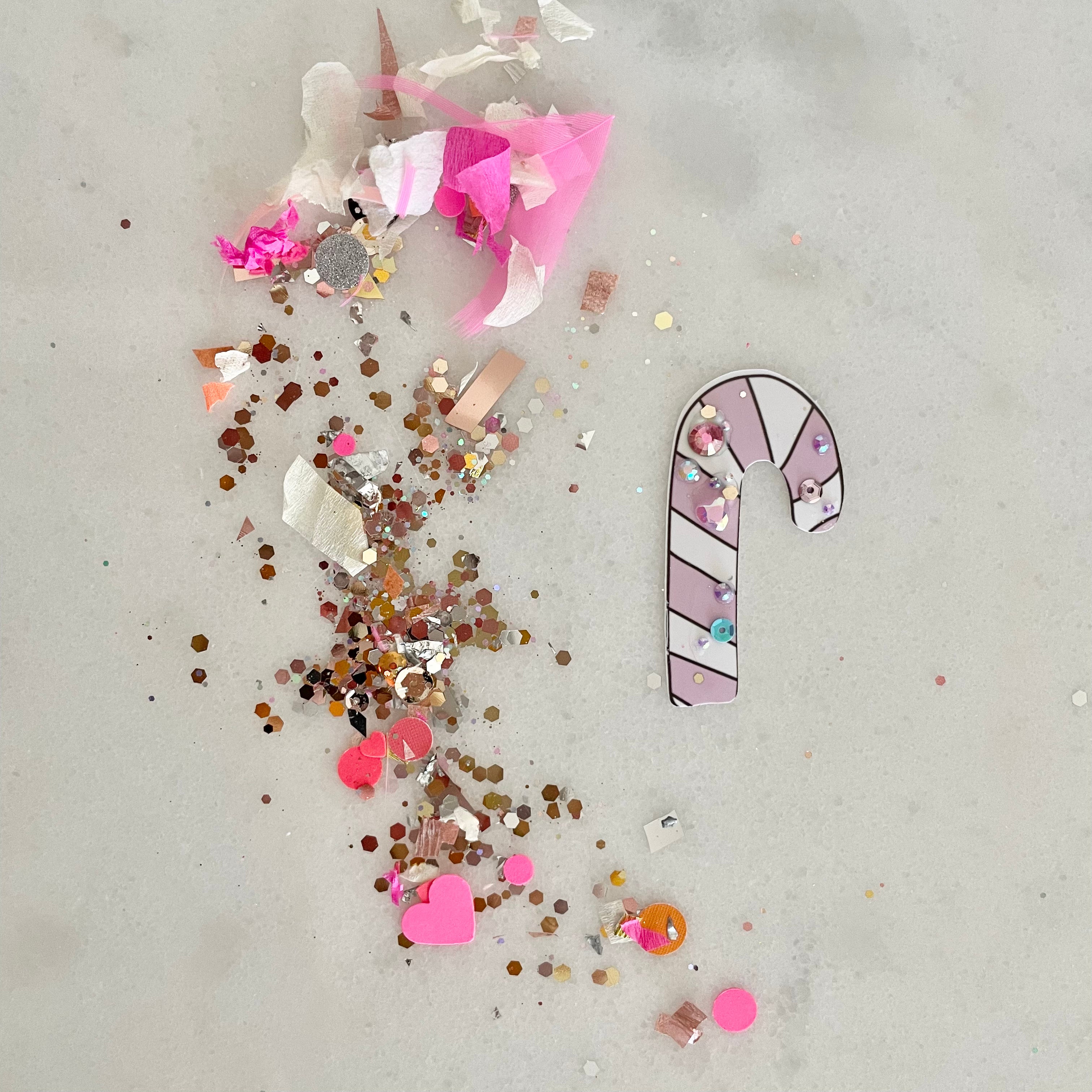 Candy Cane - Pink - Confetti Charm