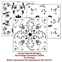 ceiling coffer actual stencil design