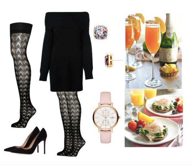 Patterned thigh highs for weekend brunch