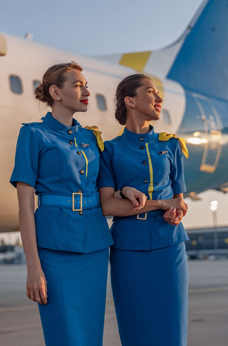 Two blonde stewardess