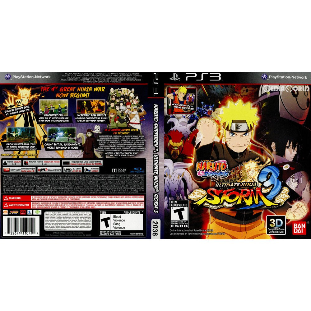 Ps3 Naruto Shippuden Ultimate Ninja Storm 3 Naruto ナルト 疾風伝 ナルティメットストーム3 北米版 Blus メディアワールド