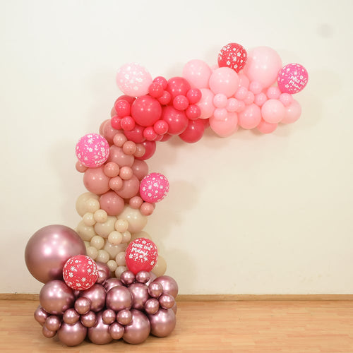 Arco Organico Globos Rosa Gold Dorado Rosa Confetti