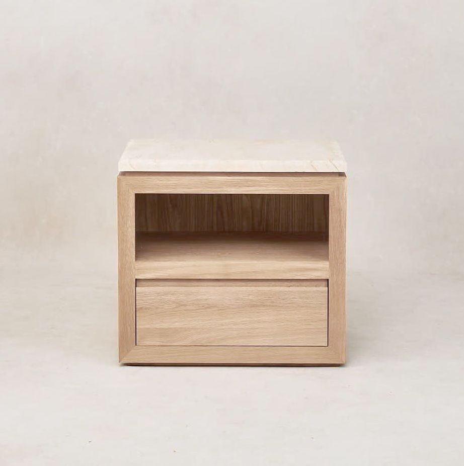 Sofita Marble Nightstand - White Oak - House of Leon product image