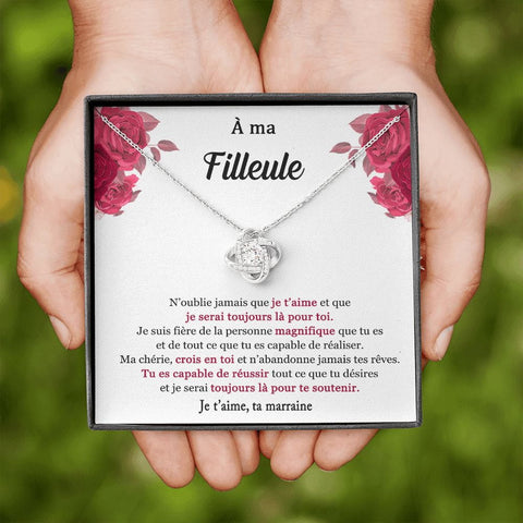 Cadeau De Marraine Pour Sa Filleule - Coffret Collier Noeud D’amour Je T’aime