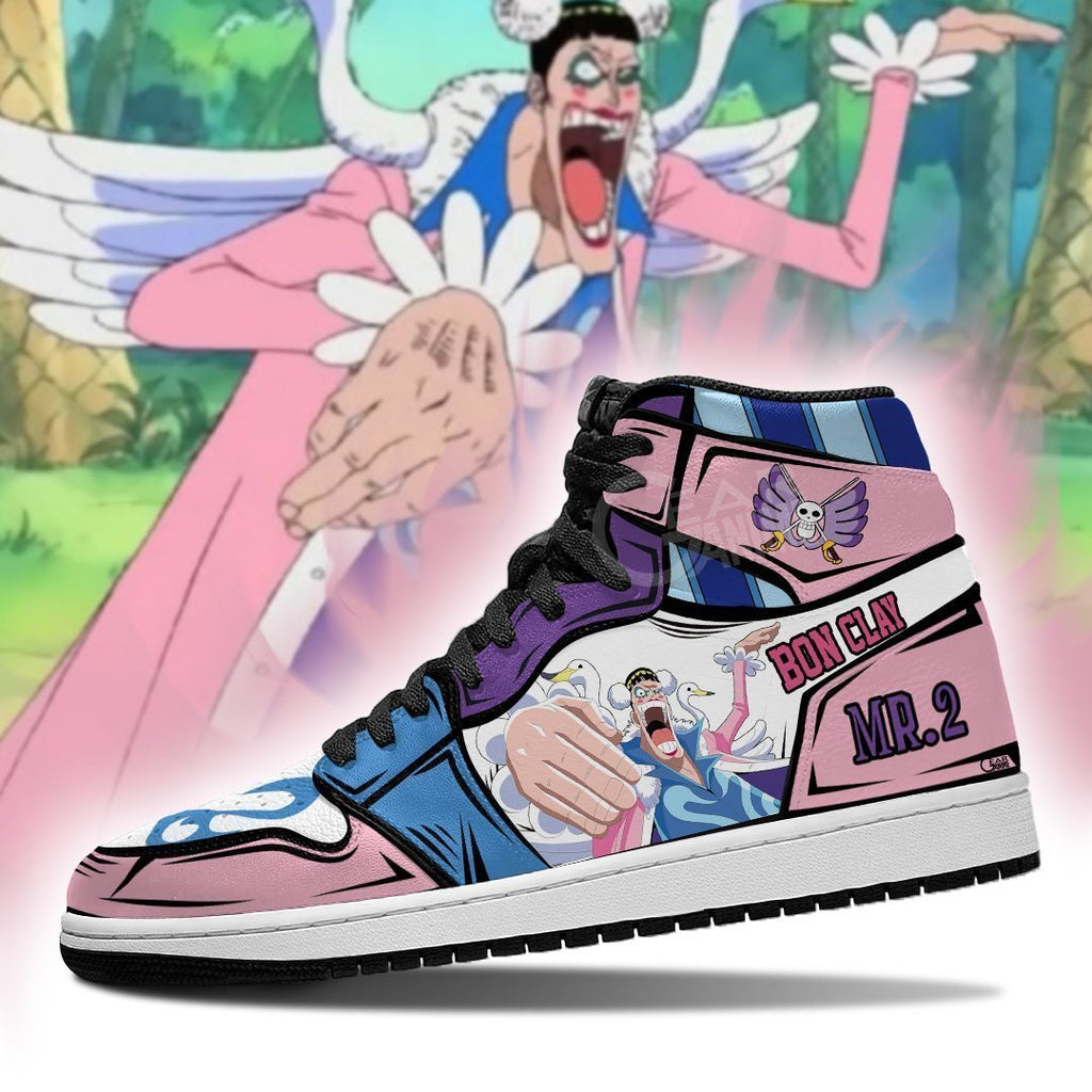 Mr 2 Bon Clay Sneakers Custom Anime One Piece Shoes Hopeanime Com