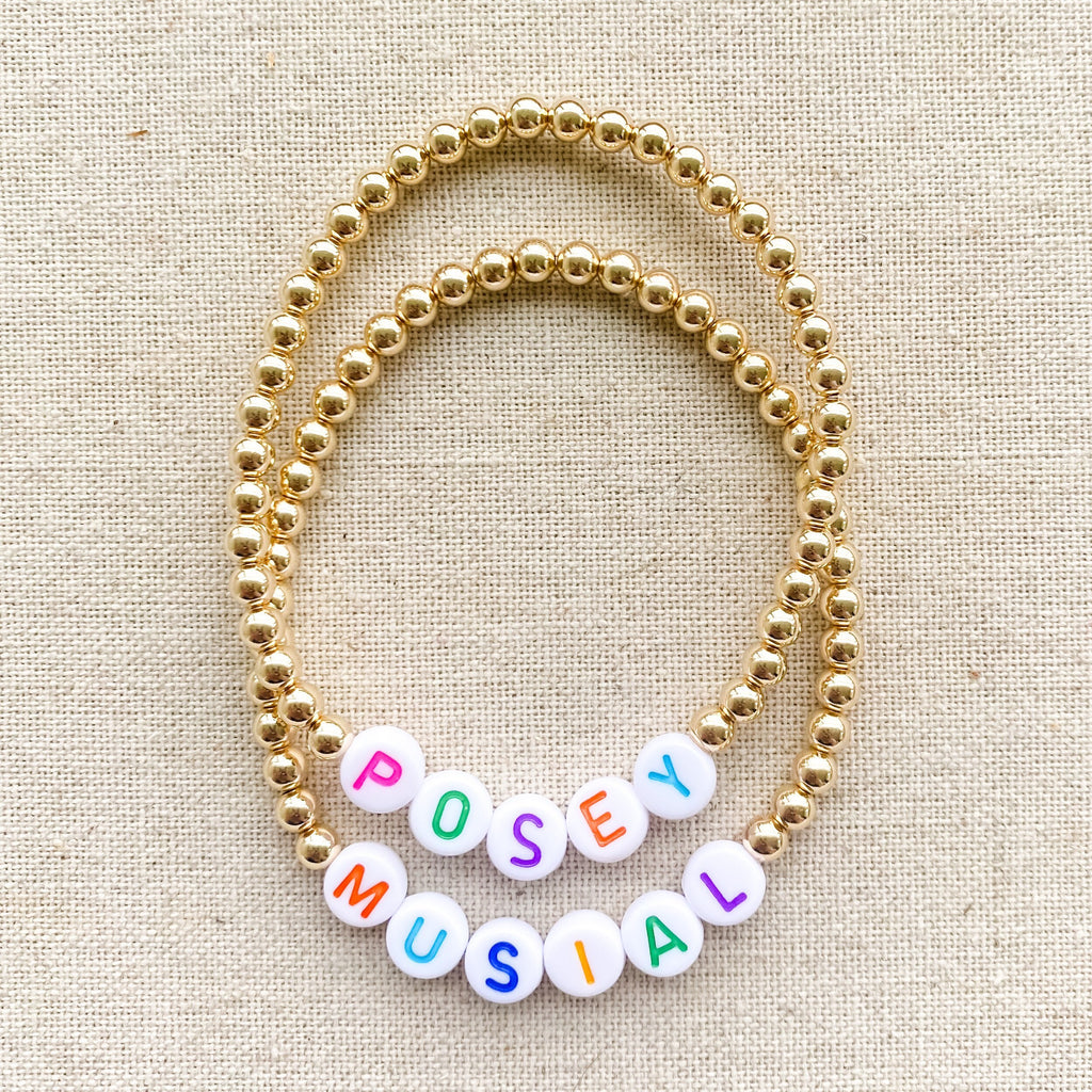 Alphabet Bead Bracelet 14kt Gold Fill - 7.25  Beaded bracelets, Heart  jewelry, Letter bead bracelets