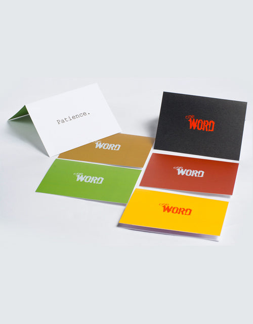 the word changes logo PATIENCE pack - Greeting Cards