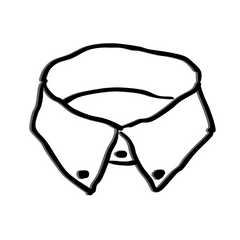 Illustrasjon av en Button-down krage.