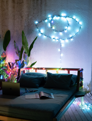 Wall decoration with string lights
