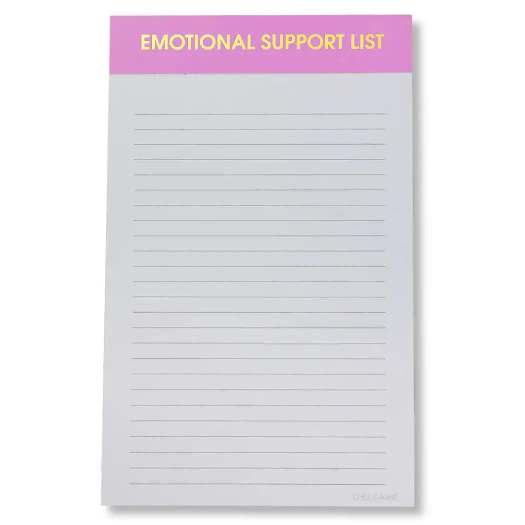 Emotional Support List - Lined Notepad