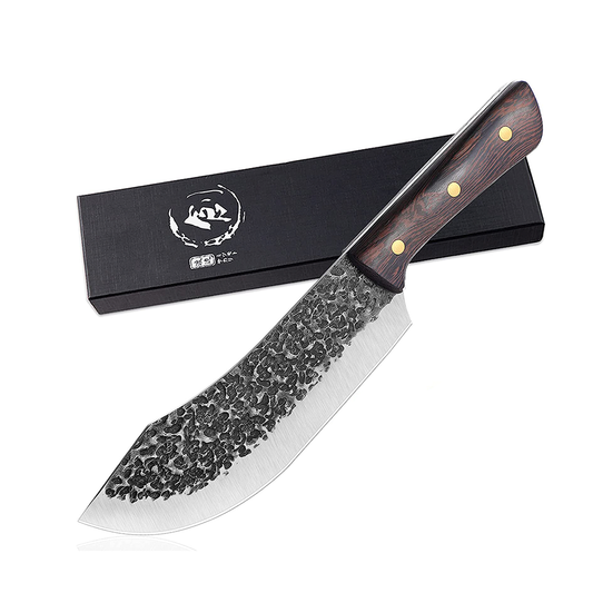Huusk 3pcs kitchen knives Set, Chef Knife, Nakiri Knife, Boning knife with  sheath for kitchen outdoor, Professional High Carbon Steel kitchen Knife
