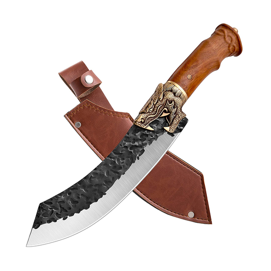 Dropship Qulajoy Boning Knife - Hand Forged Camping Knife 7Cr17MOV Blade -  Dragon Head Handle And Leather Sheath - Unique Dragon Style - Viking Knife  For Hunting & Camping to Sell Online