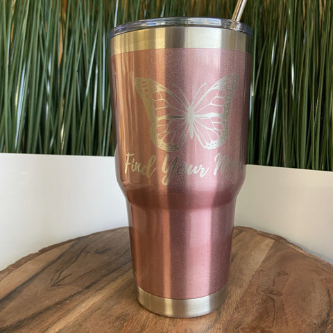 Rose Gold insulated cup, personalized with logo
