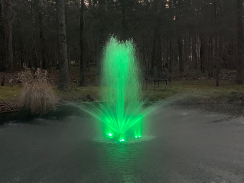 X-Large Pond Fountain with Lights Package, Durable LED Lights, 100' Cable Model, 14000 GPH Pump! Fountain Mountain