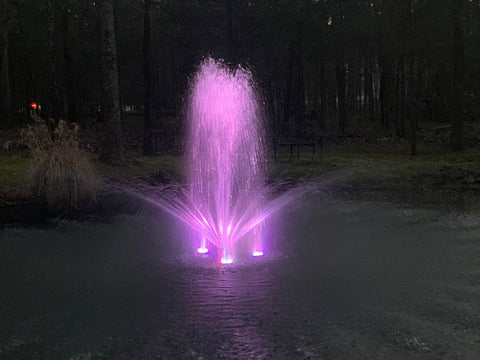 X-Large Pond Fountain with Lights Package, Durable LED Lights, 100' Cable Model, 14000 GPH Pump! Fountain Mountain