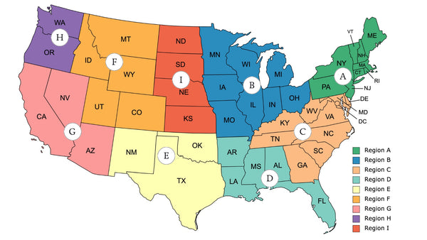 Bower & Branch Shipping Regions